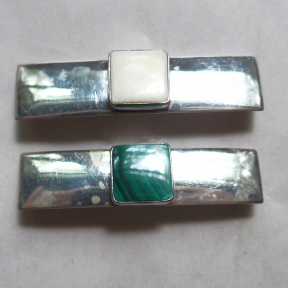 Set of two Sterling Silver Native American pins with stone inlay - Picture 1 of 12